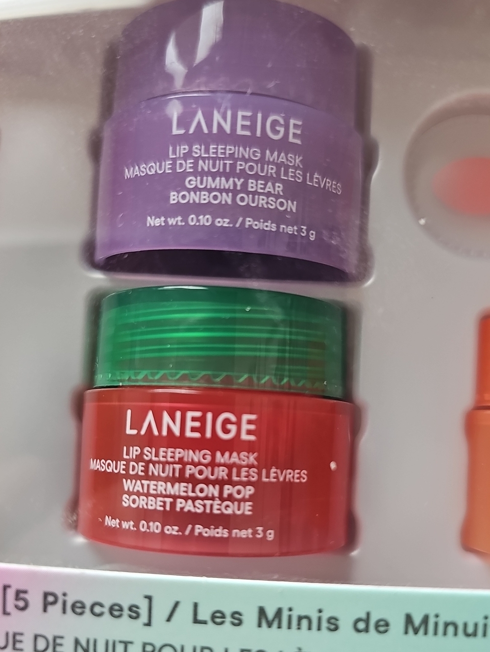 LANEIGE Lip Sleeping Mask Minis - Pink, Purple, Yellow, Green, Orange Set - Picture 3 of 6